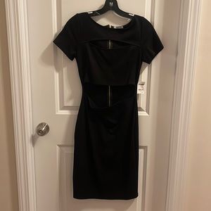 Charlotte Russe Women’s Black Cocktail Dress Size M Gold Zipper Down the Back.